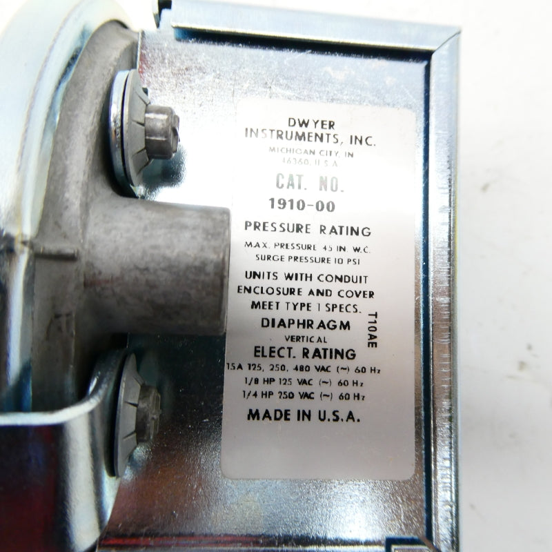 DWYER 1910-00 114029-10 480VAC 15A 10PSI NSMP