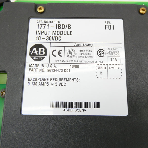 ALLEN BRADLEY 1771-IBD SER. B 10-30VDC REV. F01 NSMP