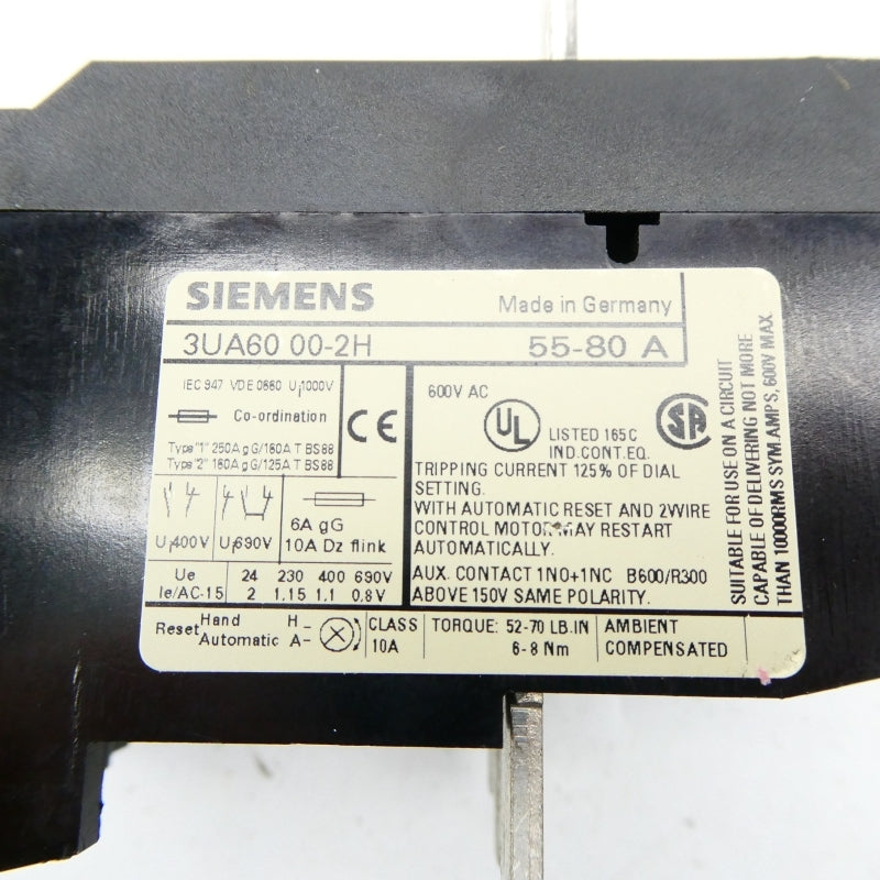 SIEMENS 3UA60 00-2H 55-80A NSNP