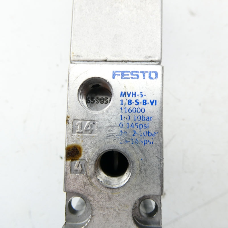 FESTO MVH-5-1/8-S-B-VI 116000 145PSI UNMP