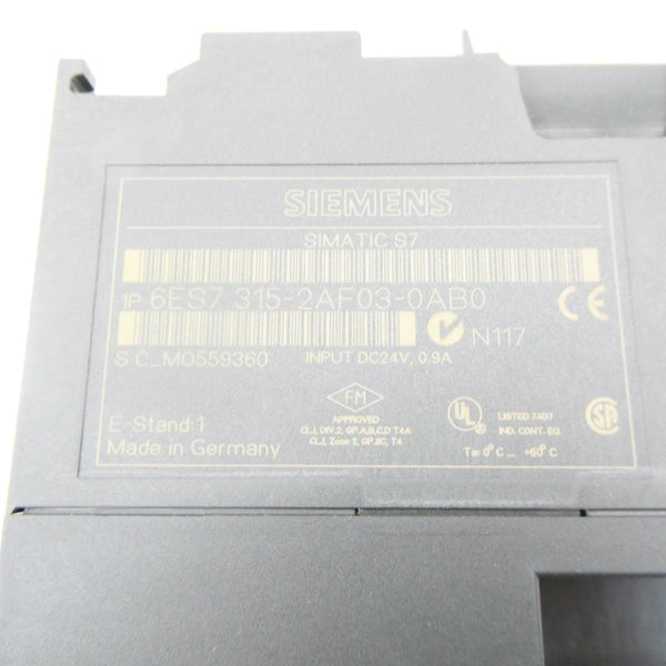 SIEMENS 6ES7 315-2AF03-0AB0 24VDC NSMP