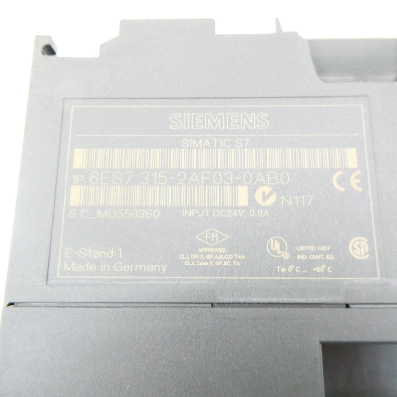 SIEMENS 6ES7 315-2AF03-0AB0 24VDC NSMP