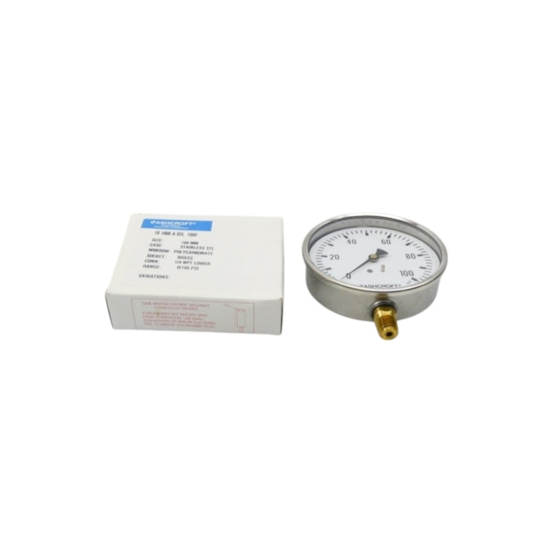 ASHCROFT 10 1008 A 02L 100# 100PSI 100MM NSMP
