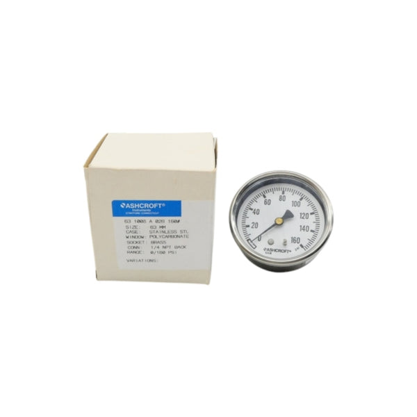 ASHCROFT 63 1008 A 02B 160# 0-160PSI NSMP