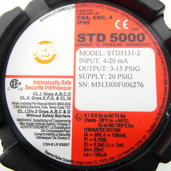 THERMO FISHER SCIENTIFIC STD5131-2 20PSI NSNP