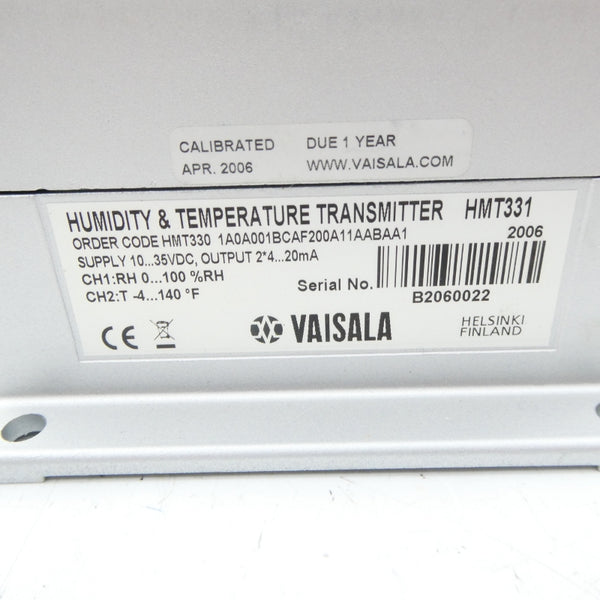 VAISALA HMT330 1A0A001BCAF200A11AABAA1 HMT331 10-35VDC NSNP