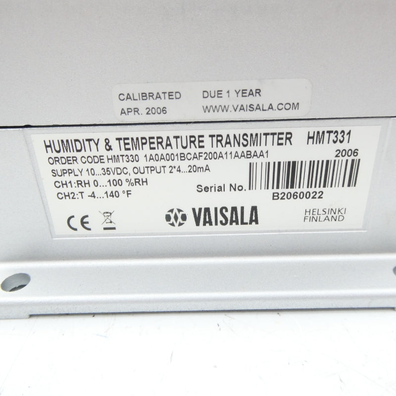 VAISALA HMT330 1A0A001BCAF200A11AABAA1 HMT331 10-35VDC NSNP