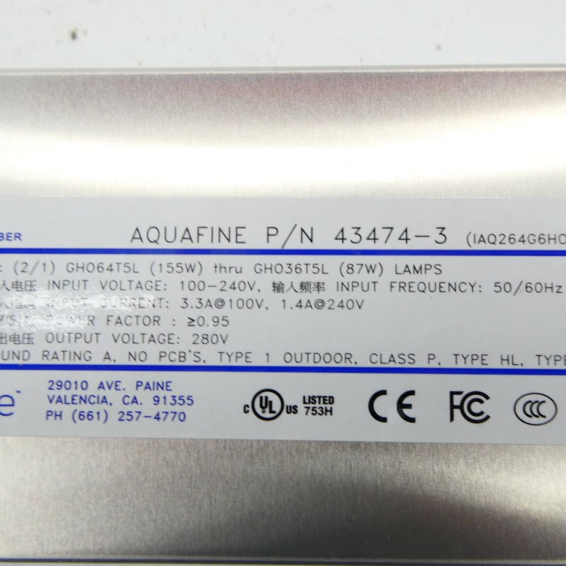 AQUAFINE 43474-3 100-240V 3.3/1.4A NSNP