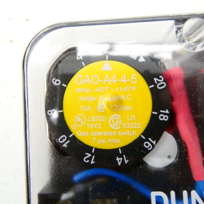 DUNGS GAO-A4-4-5 46014-5 120VAC 10A 2-20"WC NSMP