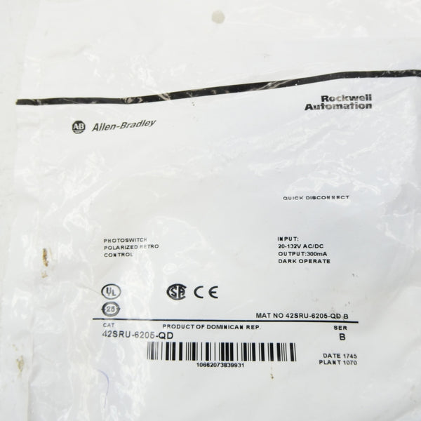 ALLEN BRADLEY 42SRU-6205-QD SER. B 20-132VAC/DC NSMP