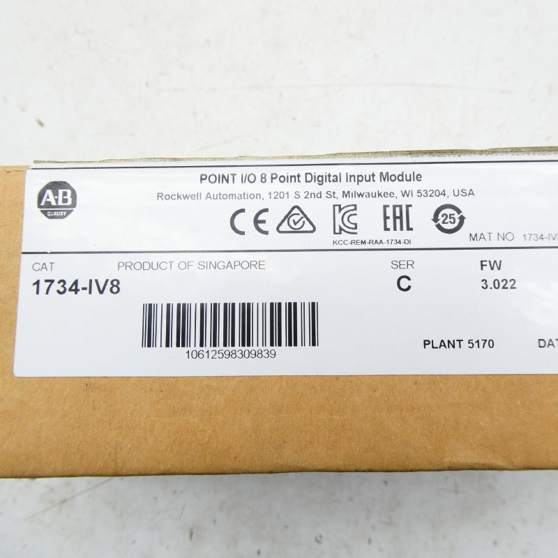 ALLEN BRADLEY 1734-IV8 SER. C F/W 3.022 (PKG OF 10) DATE: 2016 NSFS