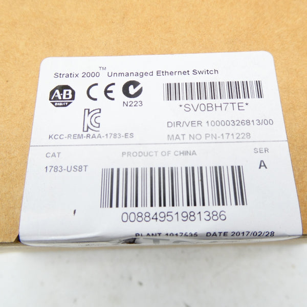ALLEN BRADLEY 1783-US8T SER. A DATE: 2017 NSFS