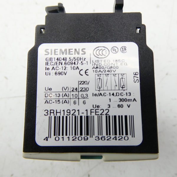 SIEMENS 3RH1921-1FE22 240V 10A NSMP