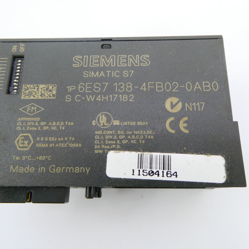 SIEMENS 6ES7138-4FB02-0AB0 24VDC 2A NSNP