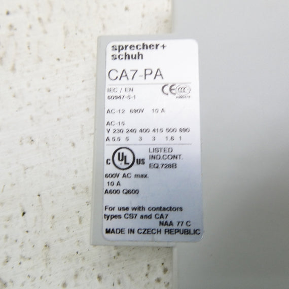 SPRECHER+SCHUH CA7-PA-01 600VAC 10A NSNP