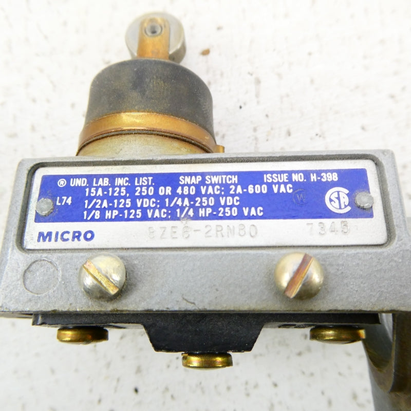 MICRO SWITCH BZE6-2RN80 600VAC 2A (AS PICTURED) NSNP