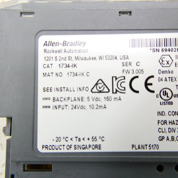ALLEN BRADLEY 1734-IK SER. C F/W 3.005 24VDC NSNP