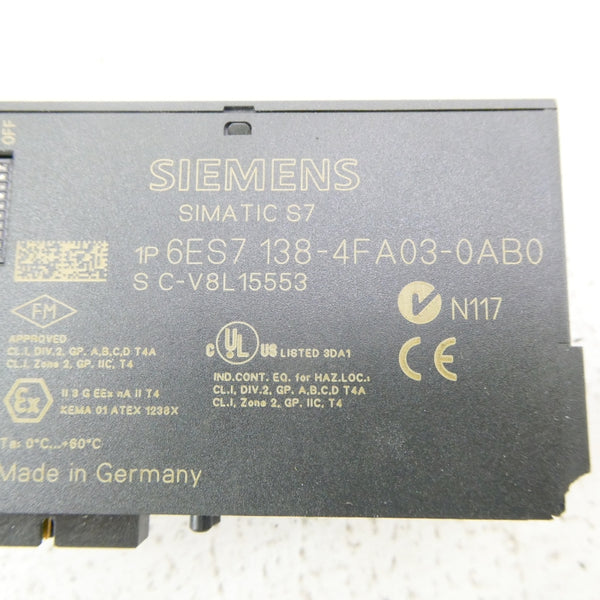 SIEMENS 6ES7138-4FA03-0AB0 24VDC NSNP