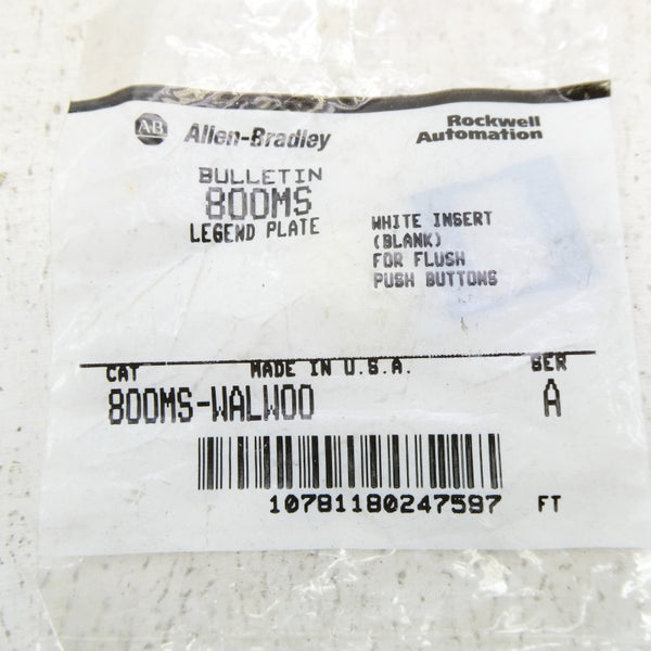 ALLEN BRADLEY 800MS-WALW00 SER. A NSMP