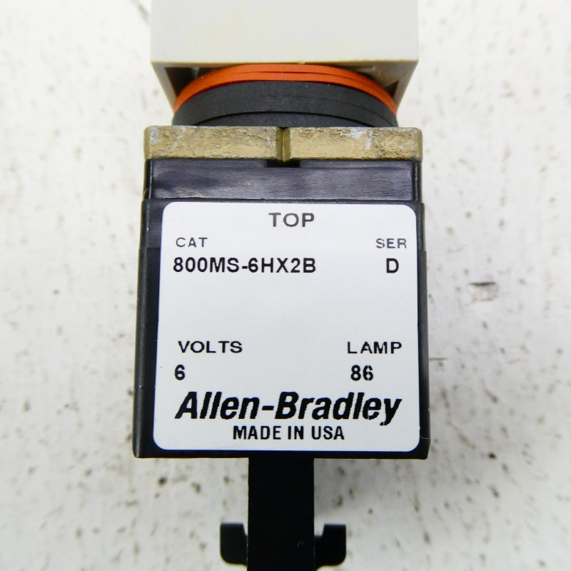 ALLEN BRADLEY 800MS-6HX2B SER. D 6V (AS PICTURED) (WH) NSMP