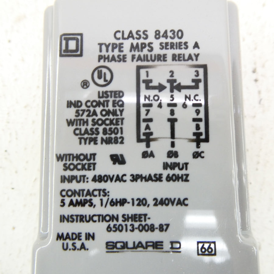 SQUARE D 8430MPS SER. A 480VAC NSNP