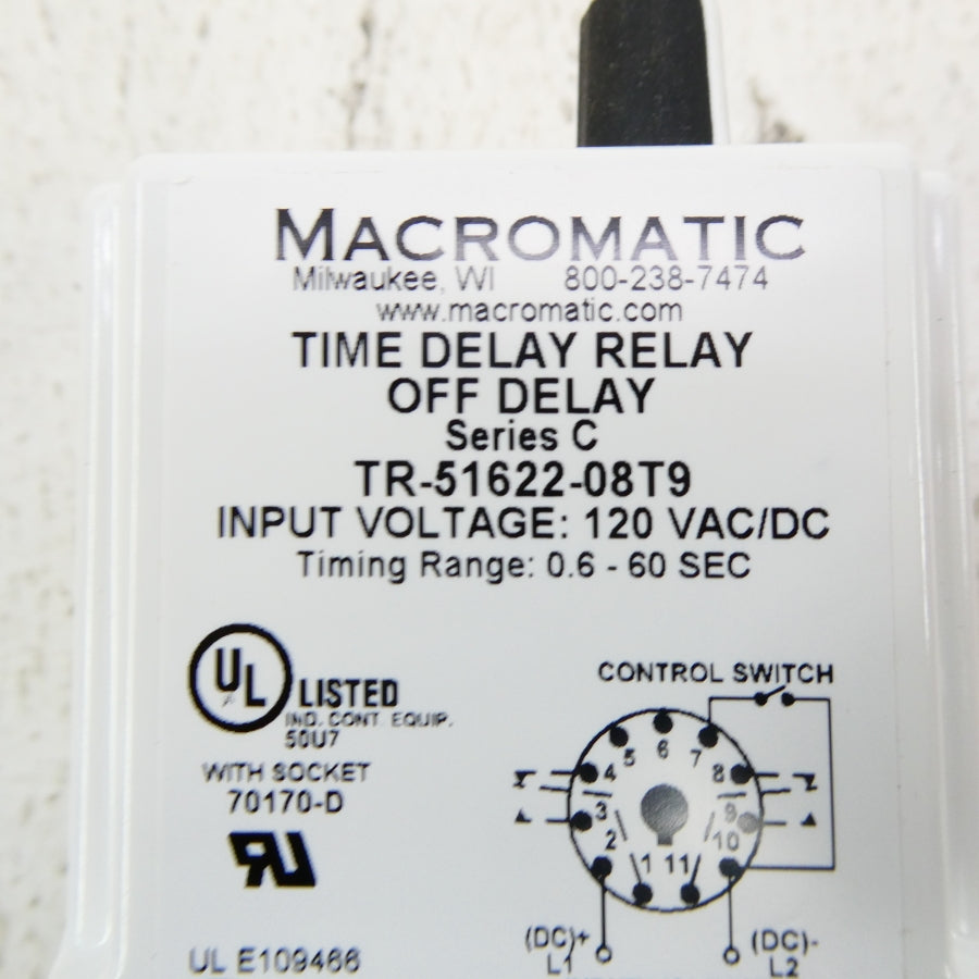 MACROMATIC TR-51622-08T9 120VAC/DC 0.6-60S NSNP