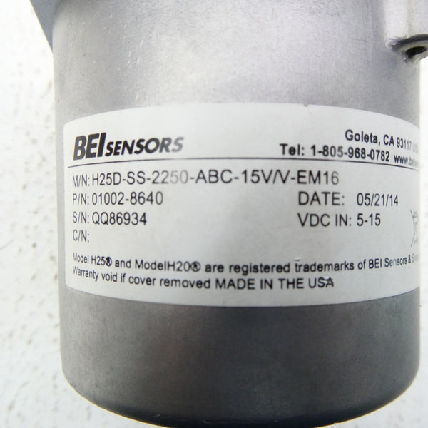 BEI SENSORS H25D-SS-2250-ABC-15V/V-EM16 01002-8640 5-15VDC NSNP