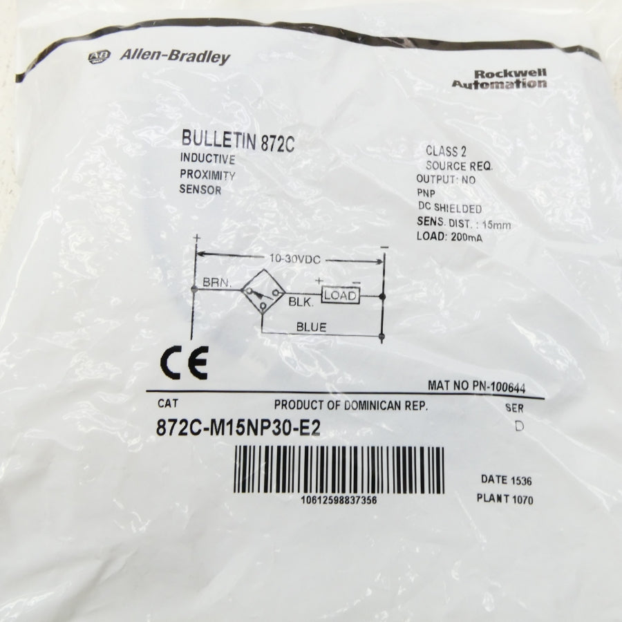 ALLEN BRADLEY 872C-M15NP30-E2 SER. D 10-30VDC NSMP