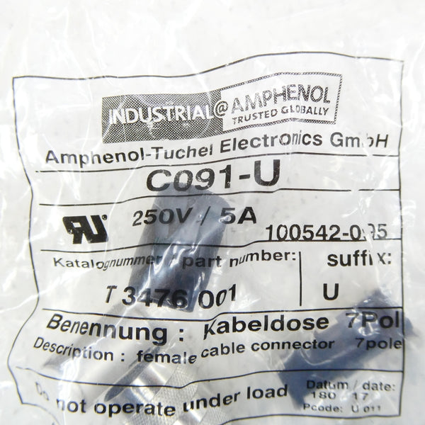 AMPHENOL T3476001 C091-U 250V 5A NSMP