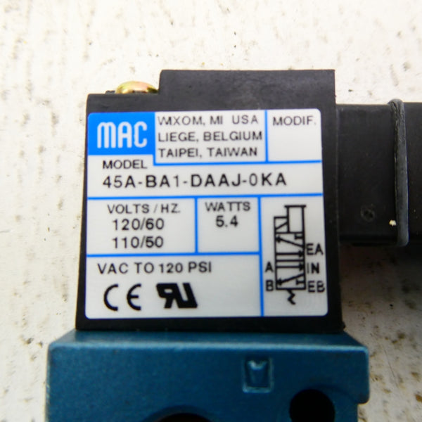 MAC 45A-BA1-DAAJ-0KA 110/120V 120PSI NSMP