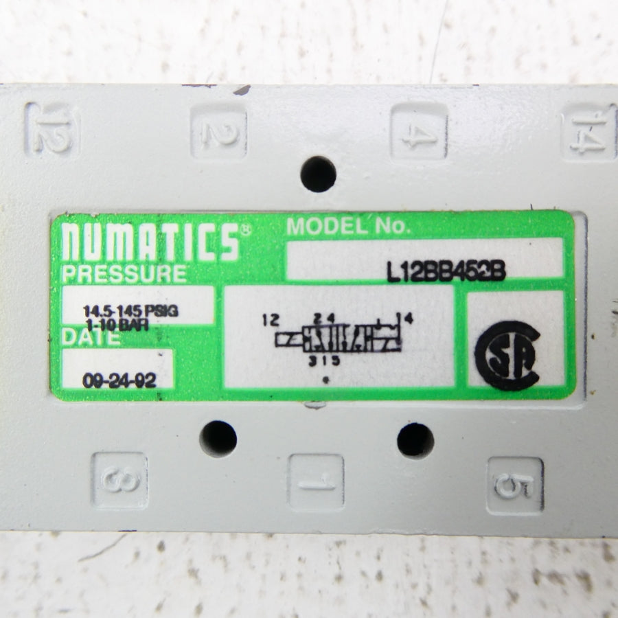 NUMATICS L12BB452B 24VDC 14.5-145PSI NSNP