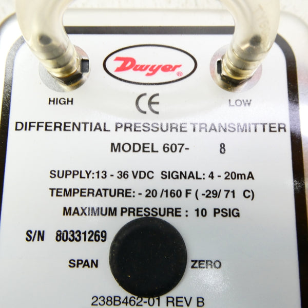 DWYER 607-8 13-36VDC 10PSI NSMP