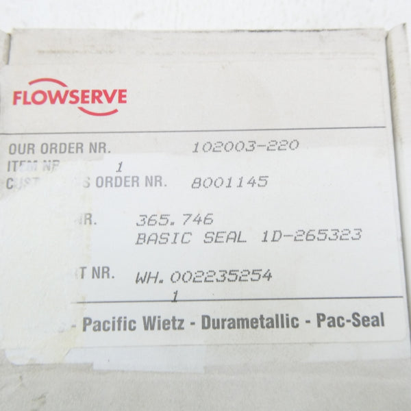 FLOWSERVE 365.746 ID-265323 (AS PICTURED) NSMP