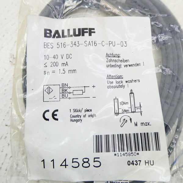 BALLUFF BES516-343-SA16-C-PU-03 10-40VDC NSMP