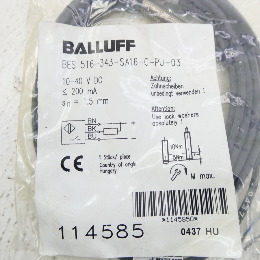 BALLUFF BES516-343-SA16-C-PU-03 10-40VDC NSMP