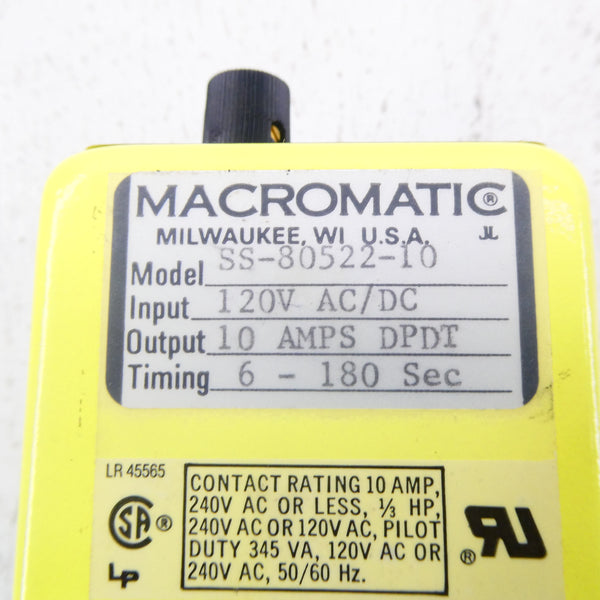 MACROMATIC SS-80522-10 120VAC/DC 10A 6-180S NSMP