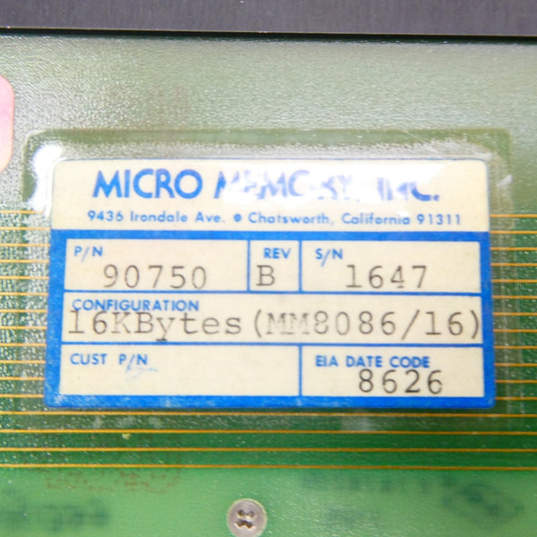 MICRO MEMORY 90750 REV. B (AS PICTURED) NSNP