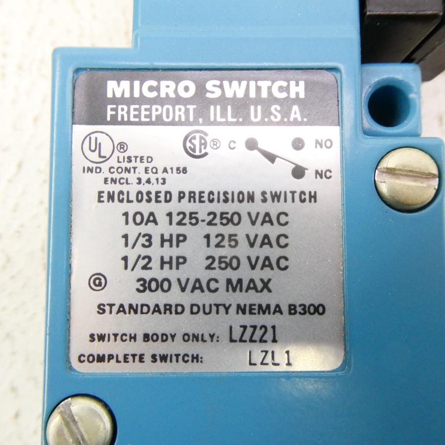 MICRO SWITCH LZL1 125-250VAC 10A NSNP