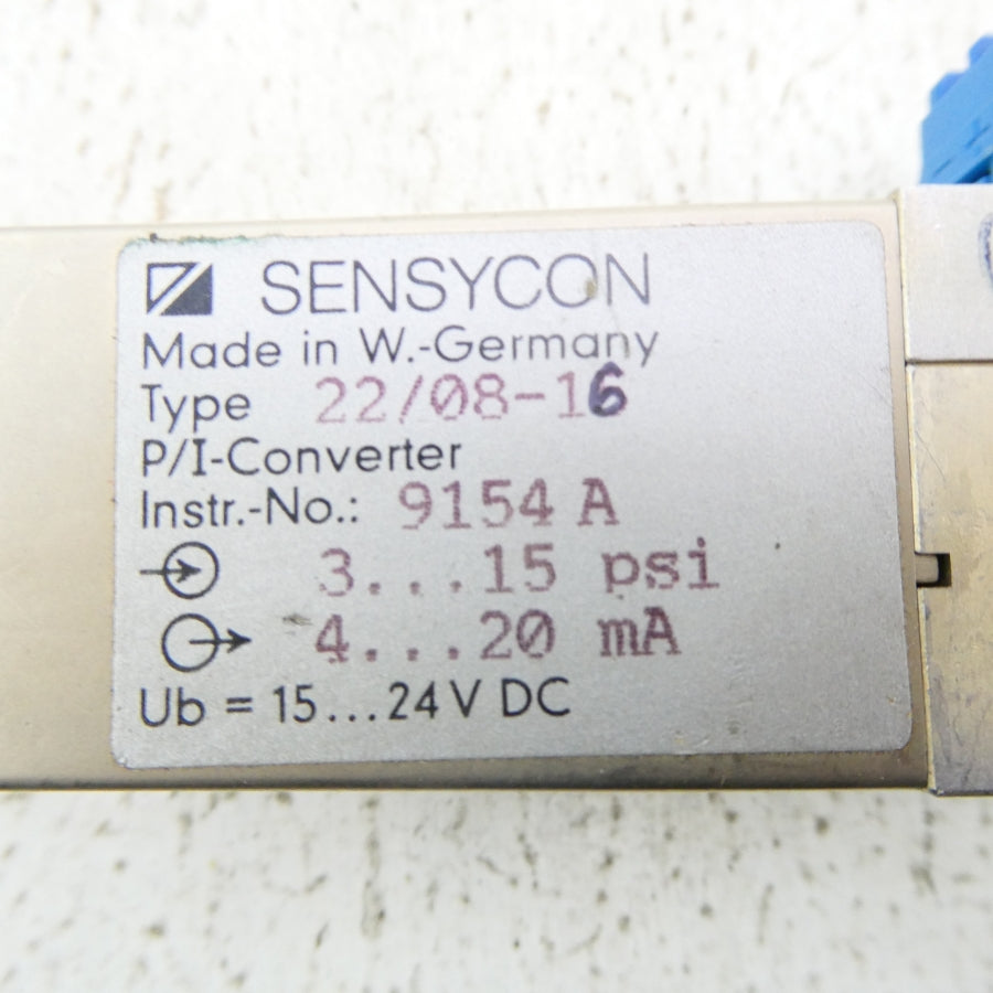 SENSYCON 22/08-16 15-24VDC 3-15PSI NSNP