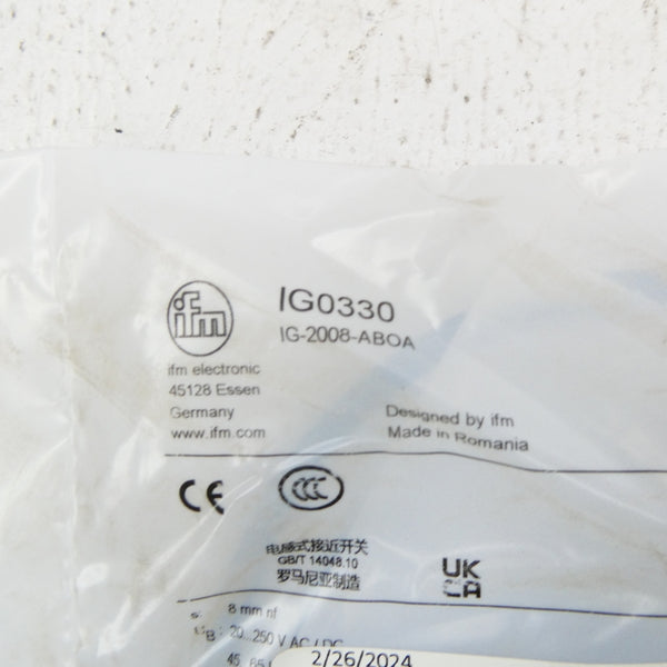 IFM EFECTOR IG0330 IG-2008-ABOA 20-250VAC/DC NSMP