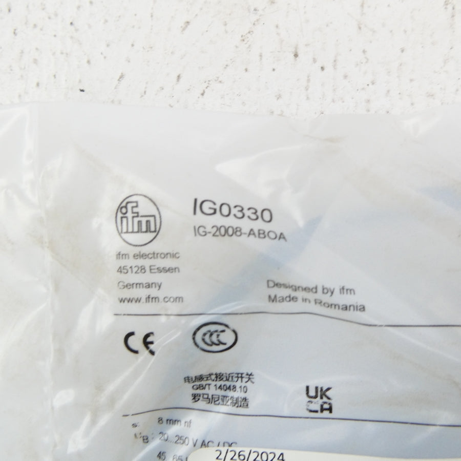 IFM EFECTOR IG0330 IG-2008-ABOA 20-250VAC/DC NSMP