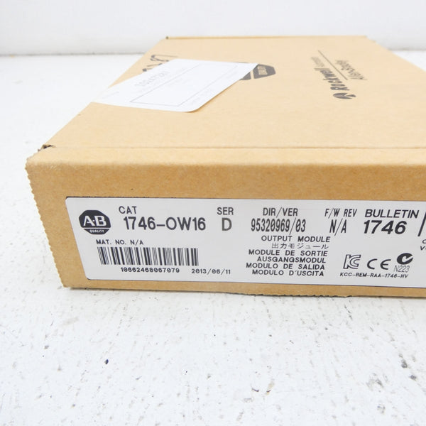 ALLEN BRADLEY 1746-OW16 SER. D 5-265VAC DATE: 2013 NSFS
