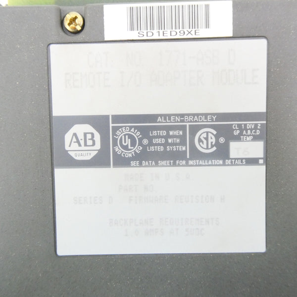 ALLEN BRADLEY 1771-ASB SER. D F/W H NSNP