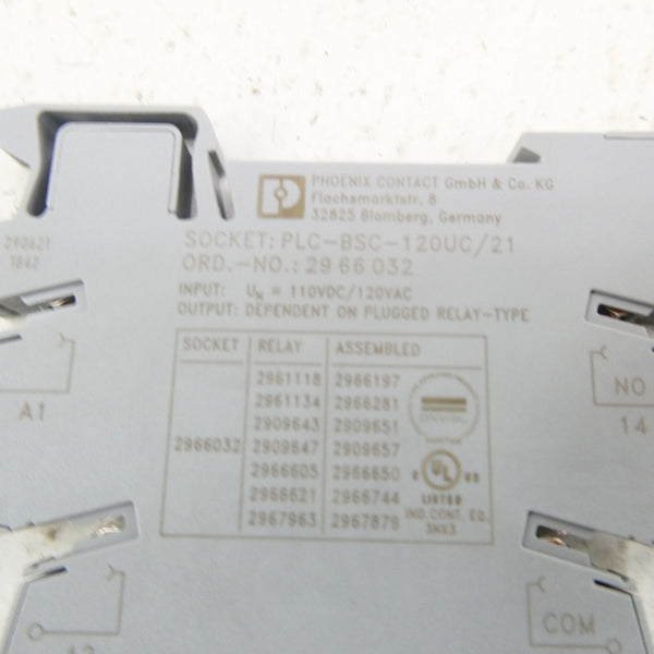 PHOENIX CONTACT PLC-BSC-120UC/21 2966032 120VAC (PKG OF 6) NSMP