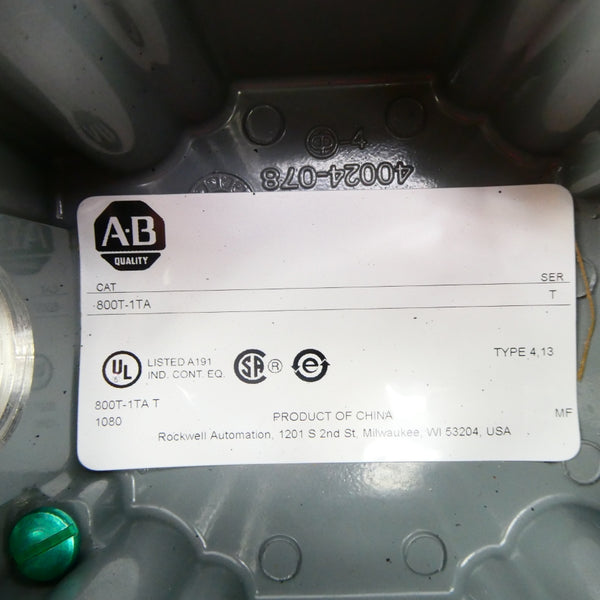 ALLEN BRADLEY 800T-1TA SER. T (BR/WH) NSMP