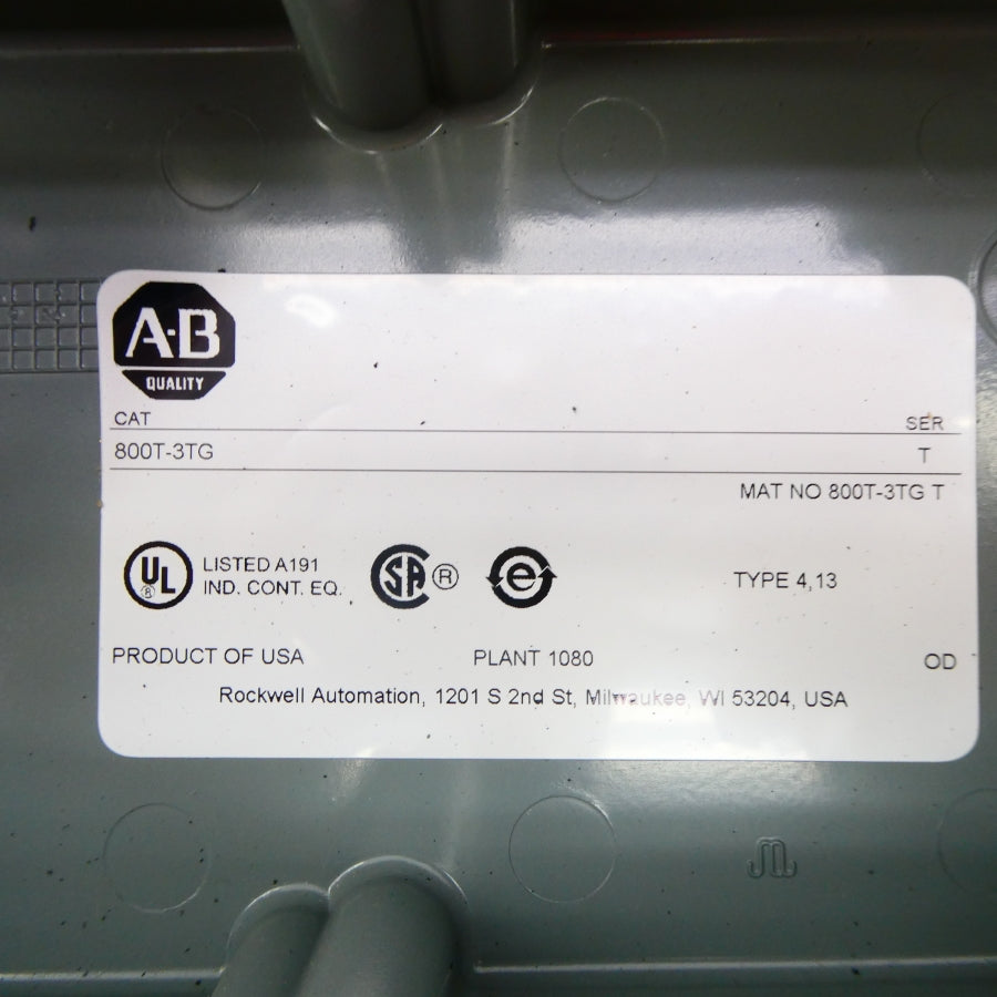 ALLEN BRADLEY 800T-3TG SER. T (BR/WH) NSMP