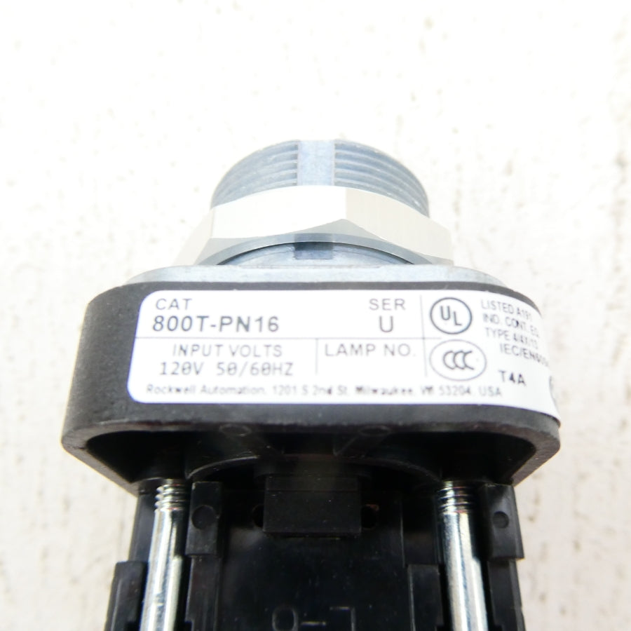ALLEN BRADLEY 800T-PN16 SER. U 120V (WH) NSMP