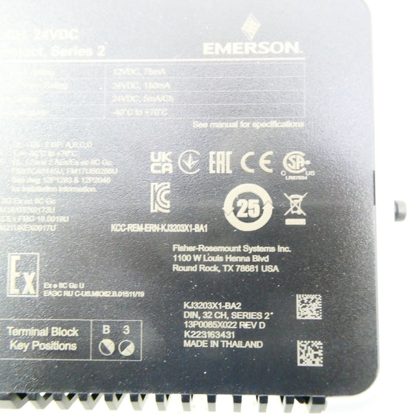 EMERSON KJ3203X1-BA2 13P0085X022 24VDC REV. D NSNP