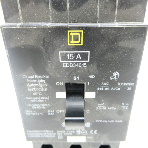 SQUARE D EDB34015 277V 15A NSNP