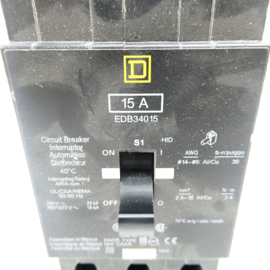 SQUARE D EDB34015 277V 15A NSNP